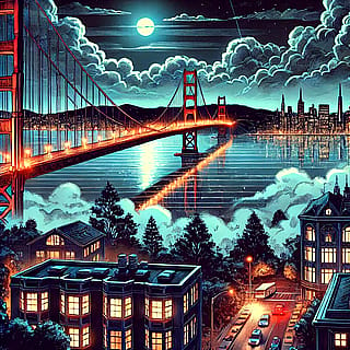 San Francisco Bay - Comic Style'