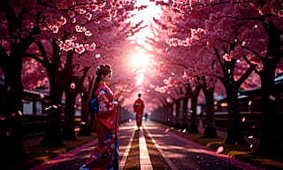 Kimono and Cherry blossoms (15MP -- 5k x 3k)'