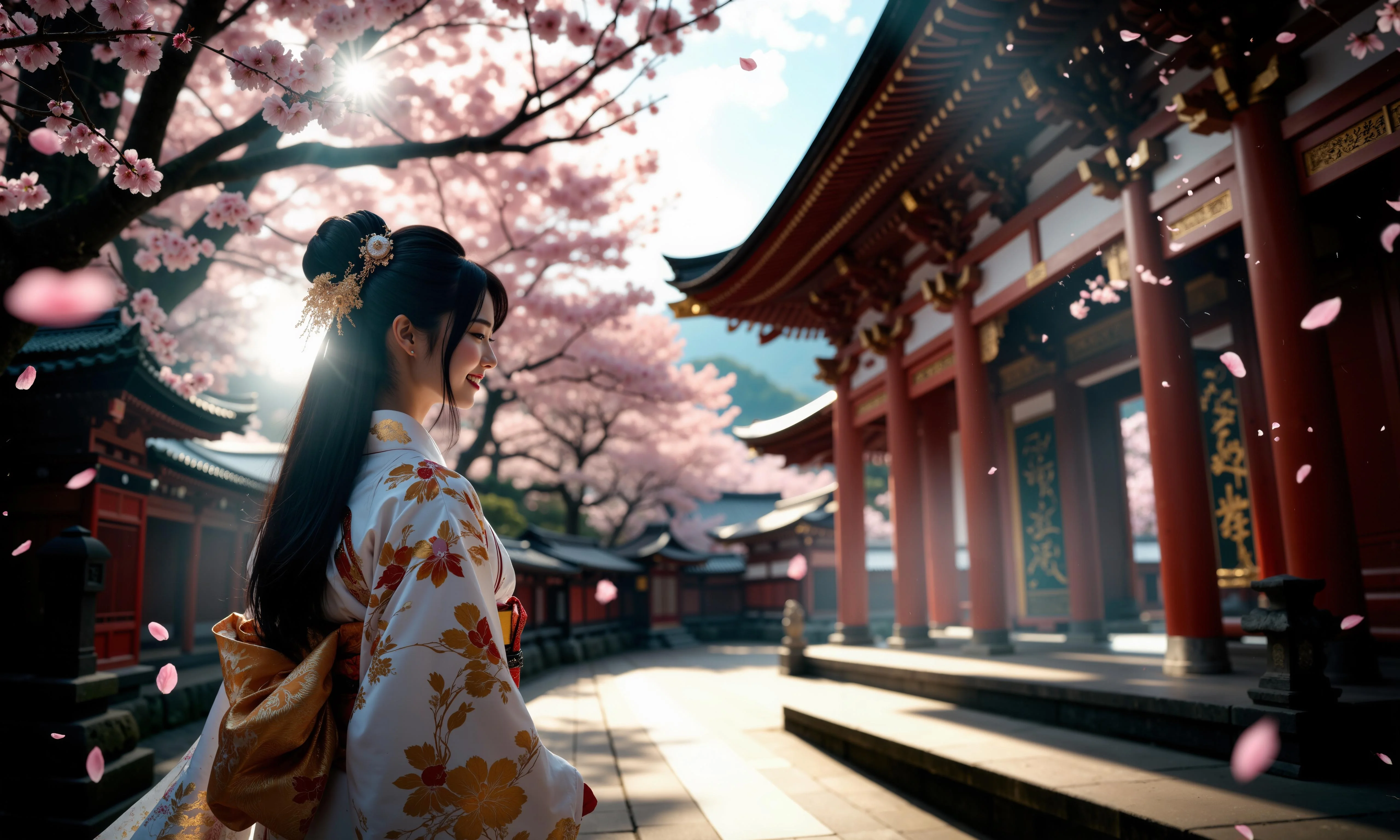 Kimono and Cherry blossoms (15MP -- 5k x 3k) picture 2 of 3