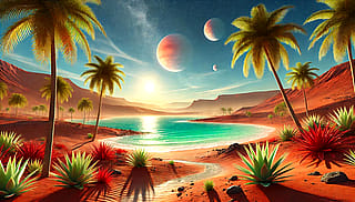 Tropical beach on mars'