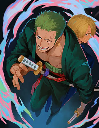 Zoro and Sanji, Made with Comfyui + Krita'