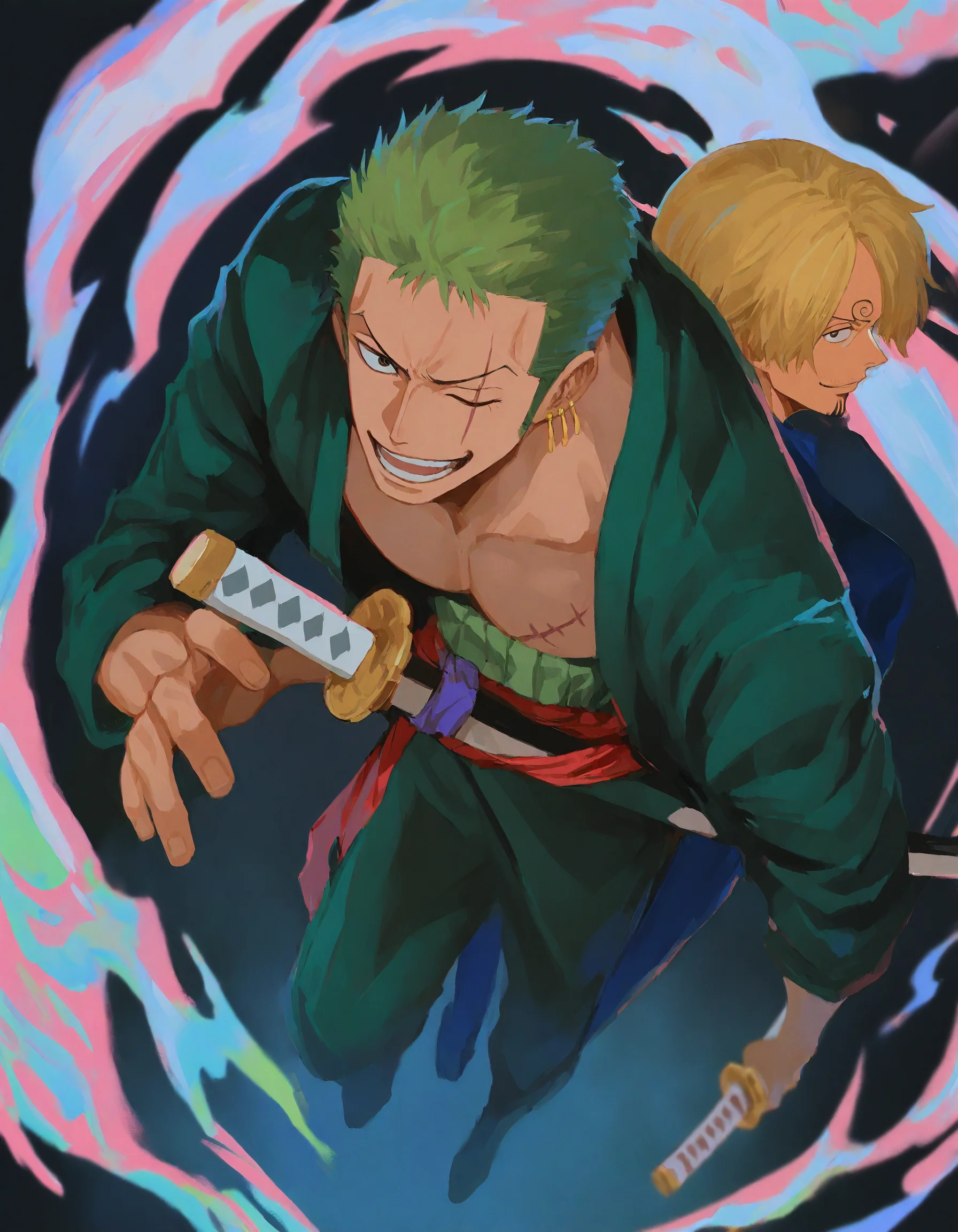 Zoro and Sanji, Made with Comfyui + Krita picture 1 of 1