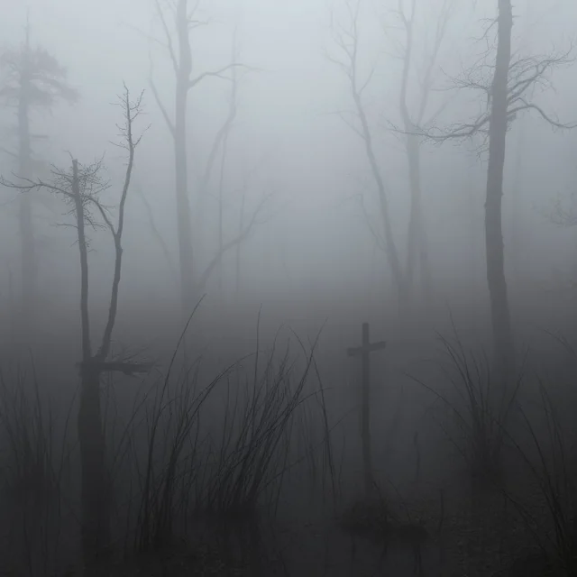 Creepy bog with fog picture 6 of 10