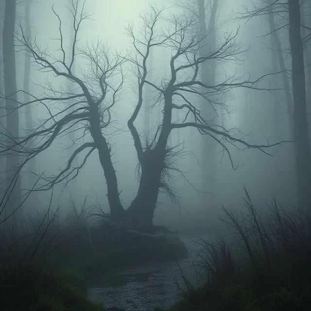 Creepy bog with fog picture 9 of 10