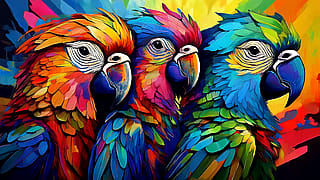 Trio of Parrots'