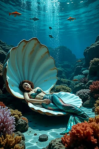 The fantasy of mermaids, it would be perfect if her hair were orange.'