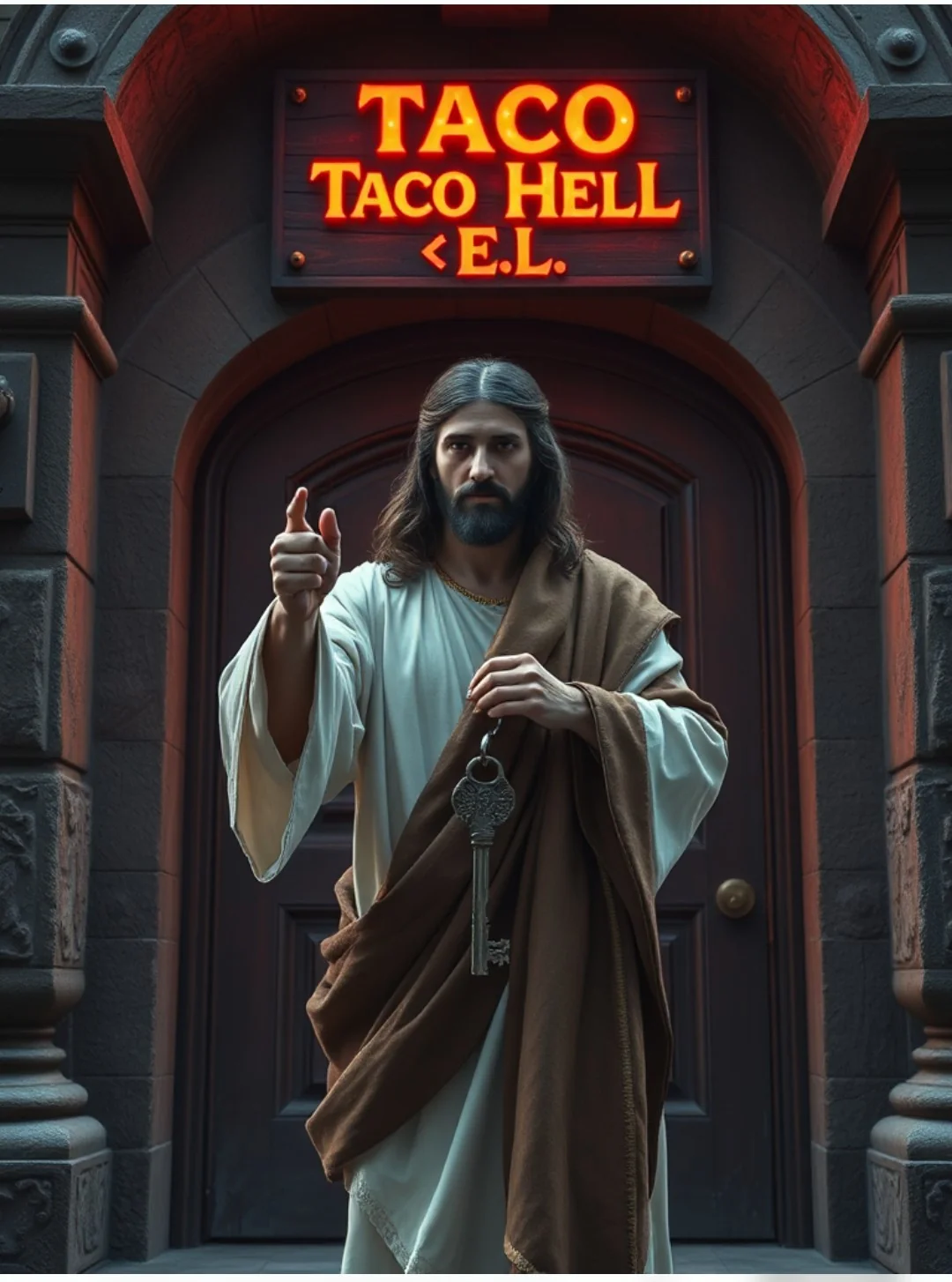 Yeshua Jesus Christ Holds the Keys To Taco Heaven & Taco Hell - Wonder App picture 1 of 9