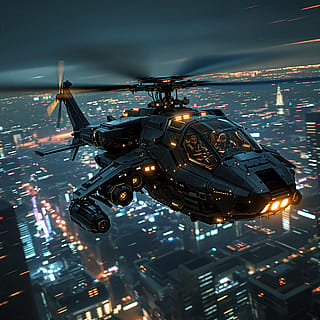 Futuristic helicopter moving rapidly (HD)'