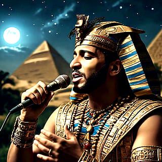 an Egyptian male soulfully passionately singing'