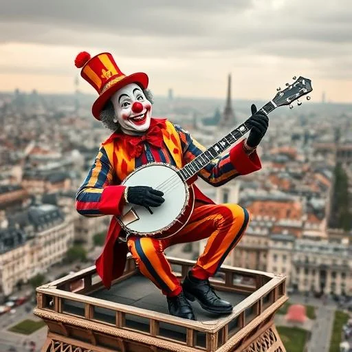 banjo clown seranades the city picture 1 of 1