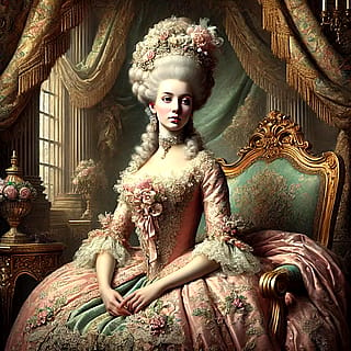 Marie Antoinette Painted in her Rococo Glory'