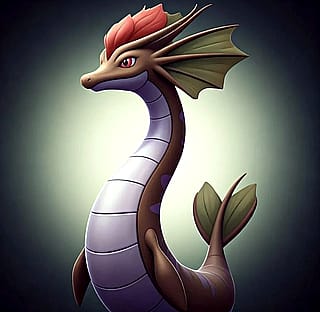 Cartoon style brown sea dragon'