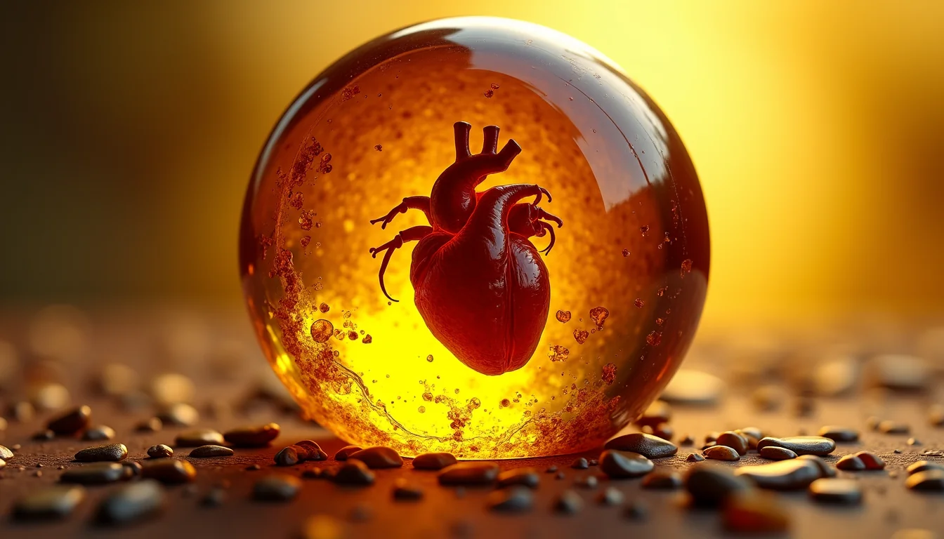 An amber fragment enclosing a Human Heart picture 1 of 1