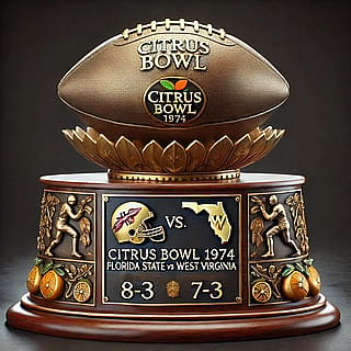 1974 citrus bowl trophy. Florida state vs West Virginia'