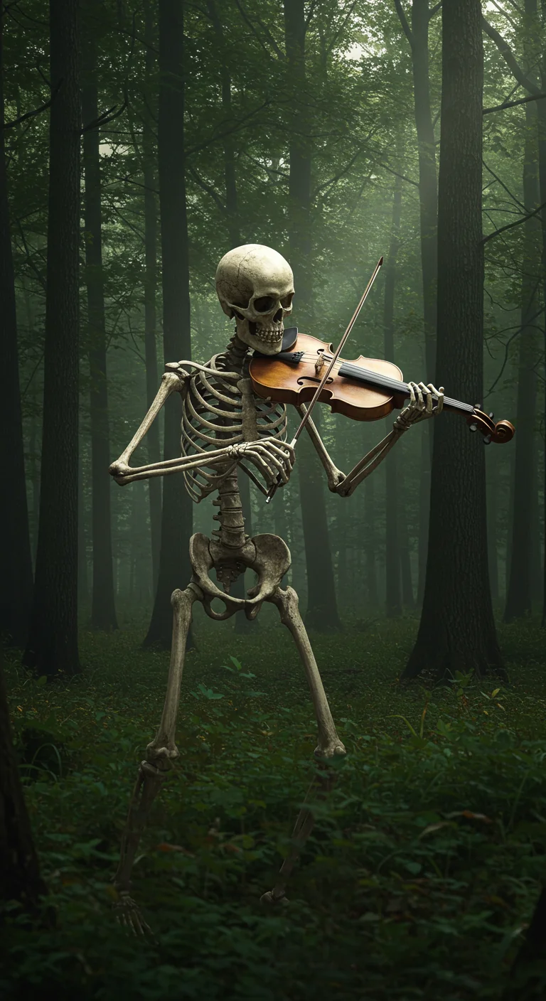 Bone and String - AI Skeleton Violinist Image used for Storytelling picture 1 of 1