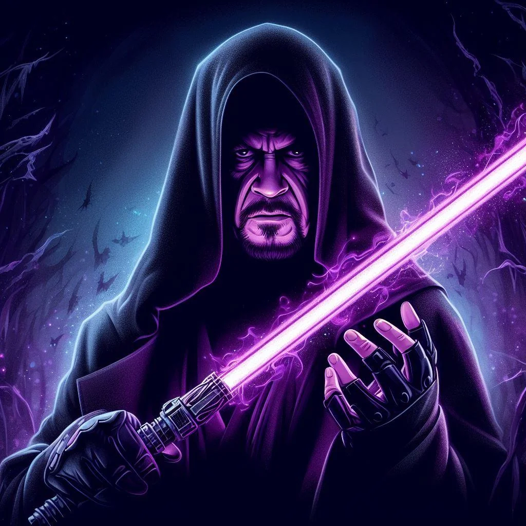 The Undertaker with a purple lightsaber picture 2 of 7