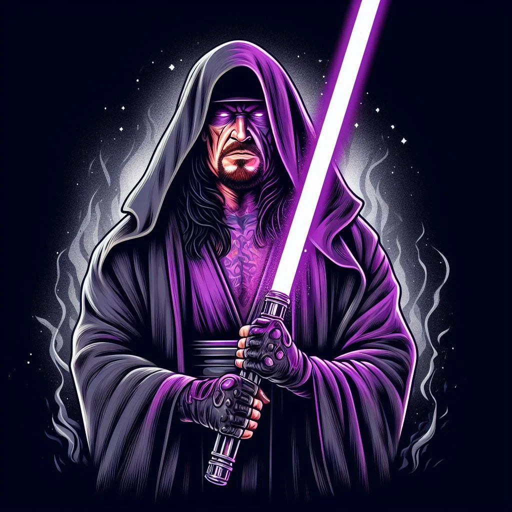 The Undertaker with a purple lightsaber picture 5 of 7