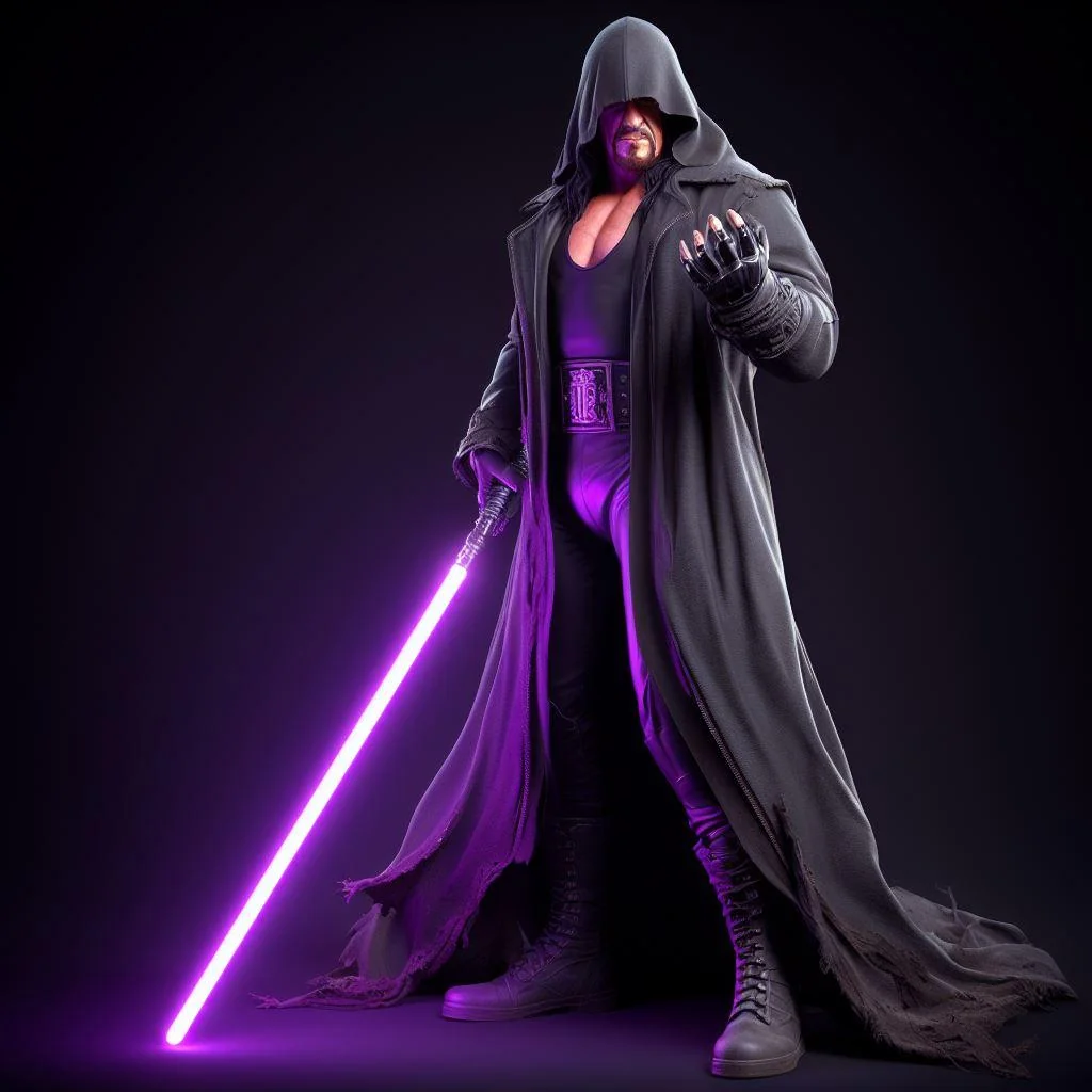 The Undertaker with a purple lightsaber picture 6 of 7