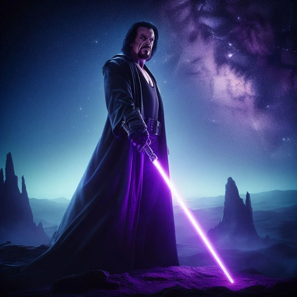 The Undertaker with a purple lightsaber picture 7 of 7