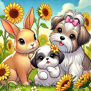 Bunnies and puppies'