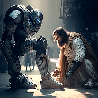 Jesus coming back to a super futuristic humanity'