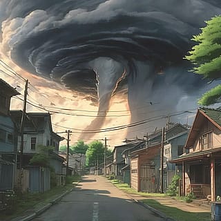 Tornado 🌪, Studio Ghibli style'