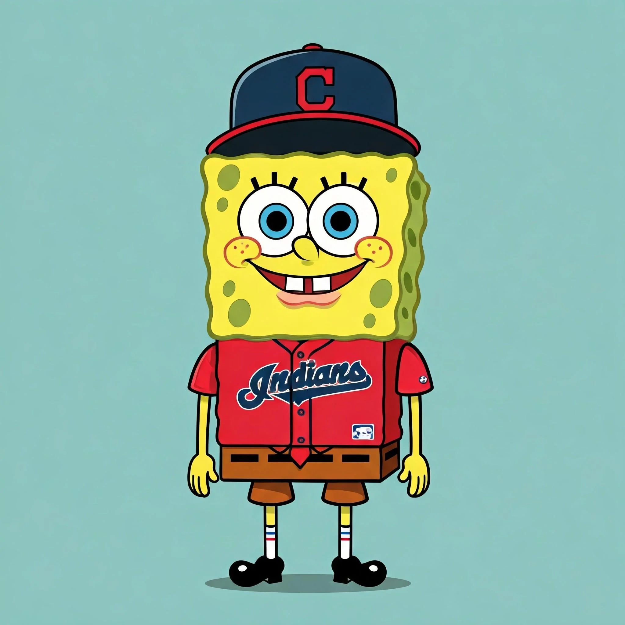 SpongeBob Cleveland Indians 2019 Alternate home uniform picture 2 of 5