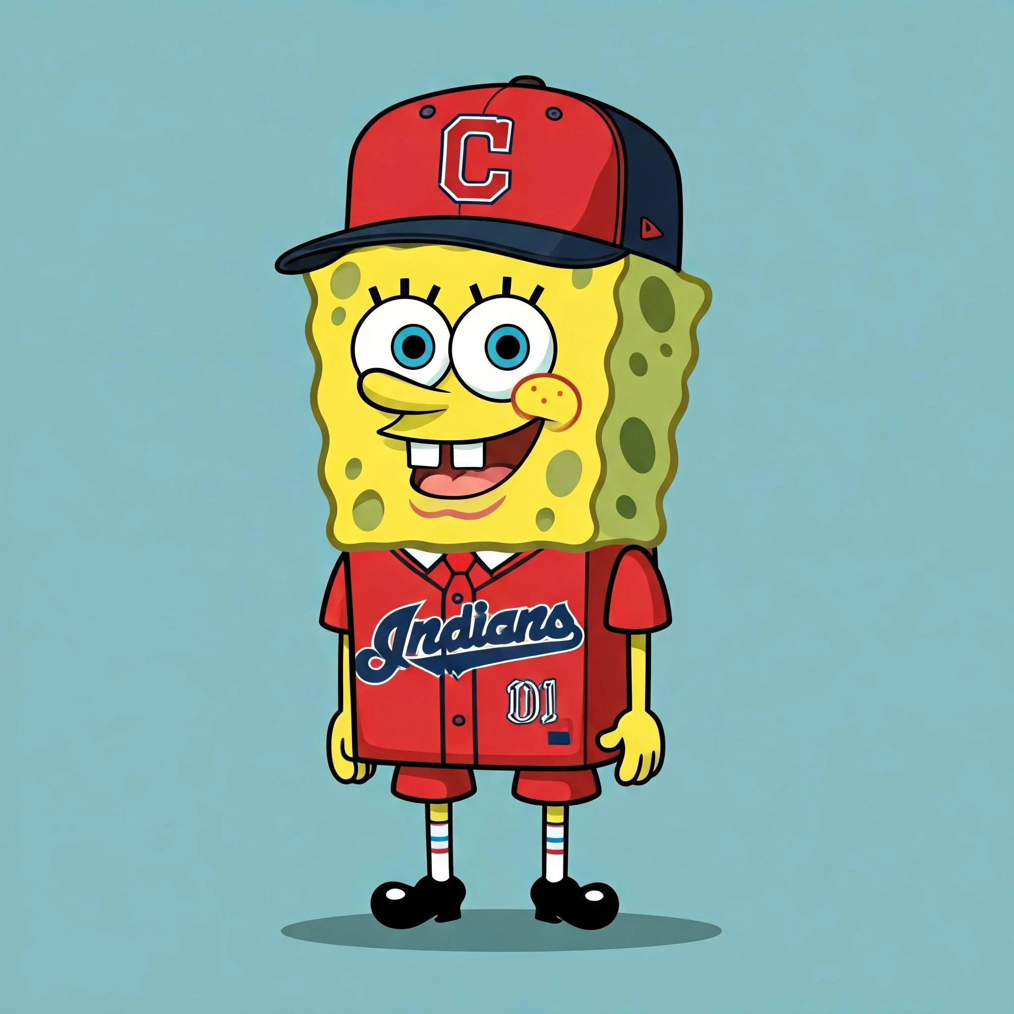 SpongeBob Cleveland Indians 2019 Alternate home uniform picture 3 of 5