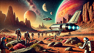 The same retro futuristic style, several different plots'