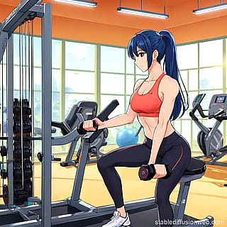 A woman at the gym'