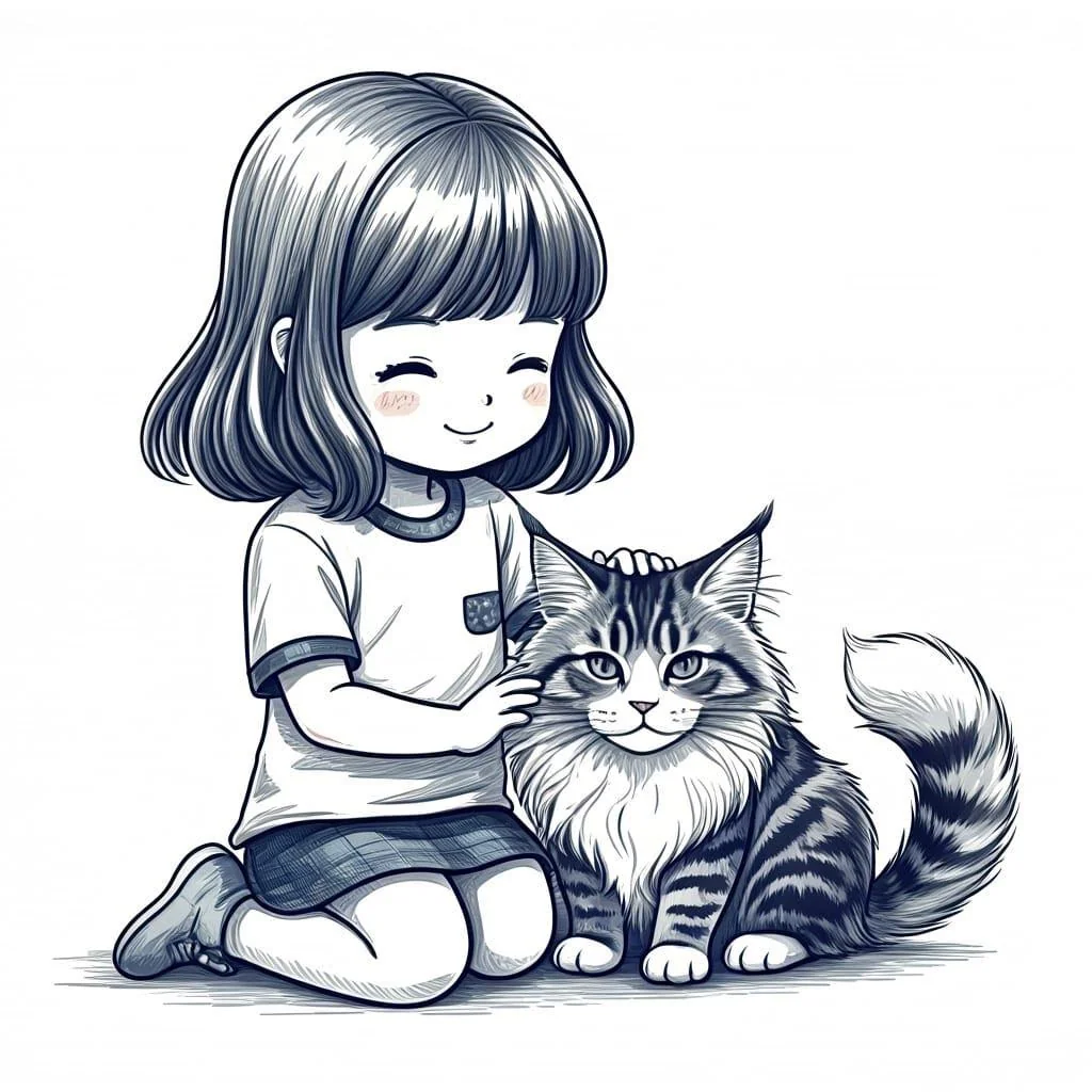 A Girl & Her Cat Aren’t Easily Parted picture 1 of 1