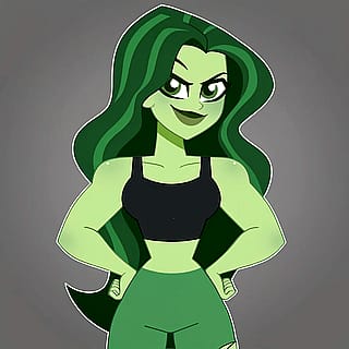 She hulk if she were a character from DC Super Hero Girls (2019)'