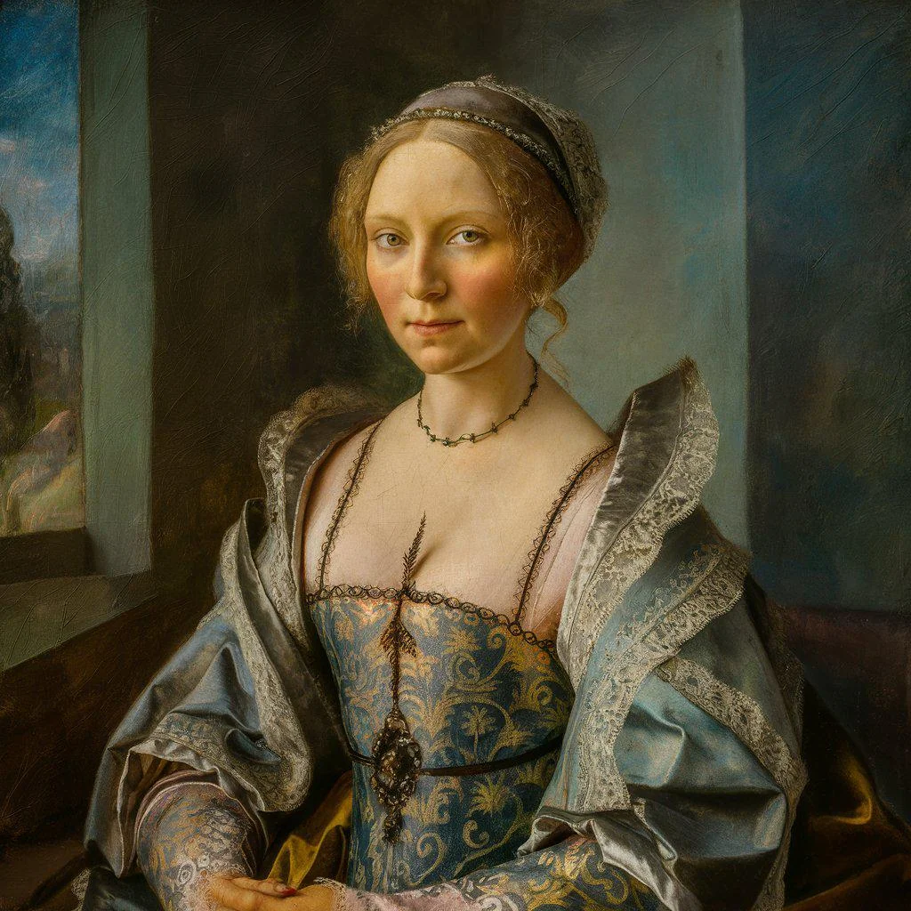 A Renaissance-style portrait of a woman inspired by Leonardo da Vinci picture 1 of 1