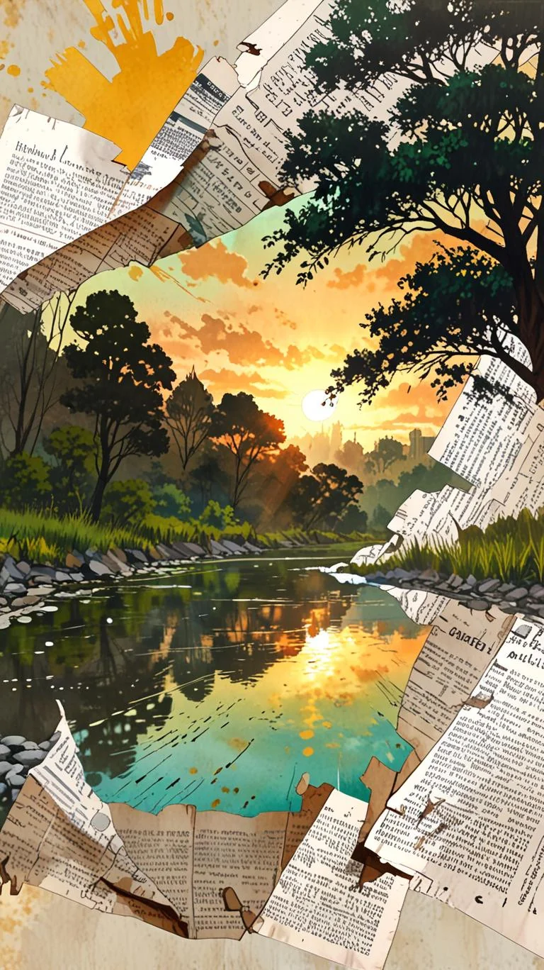 A stunning double exposure painting featuring a beautiful natural landscape. picture 1 of 1