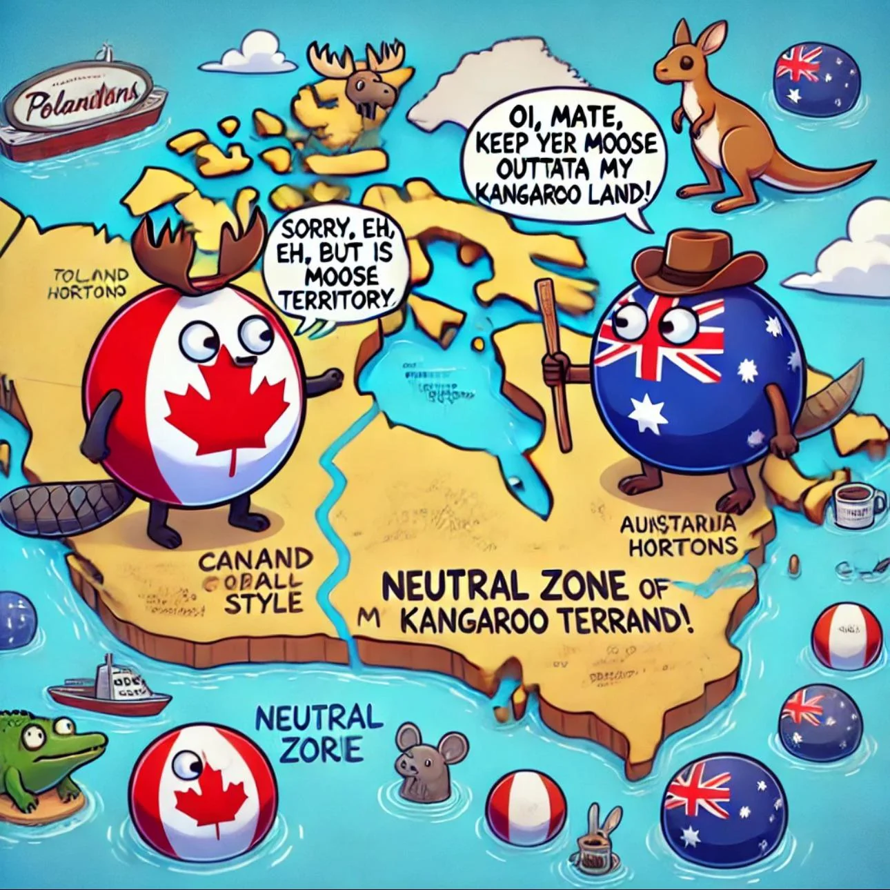 Polandball map of canadian australian border picture 1 of 1