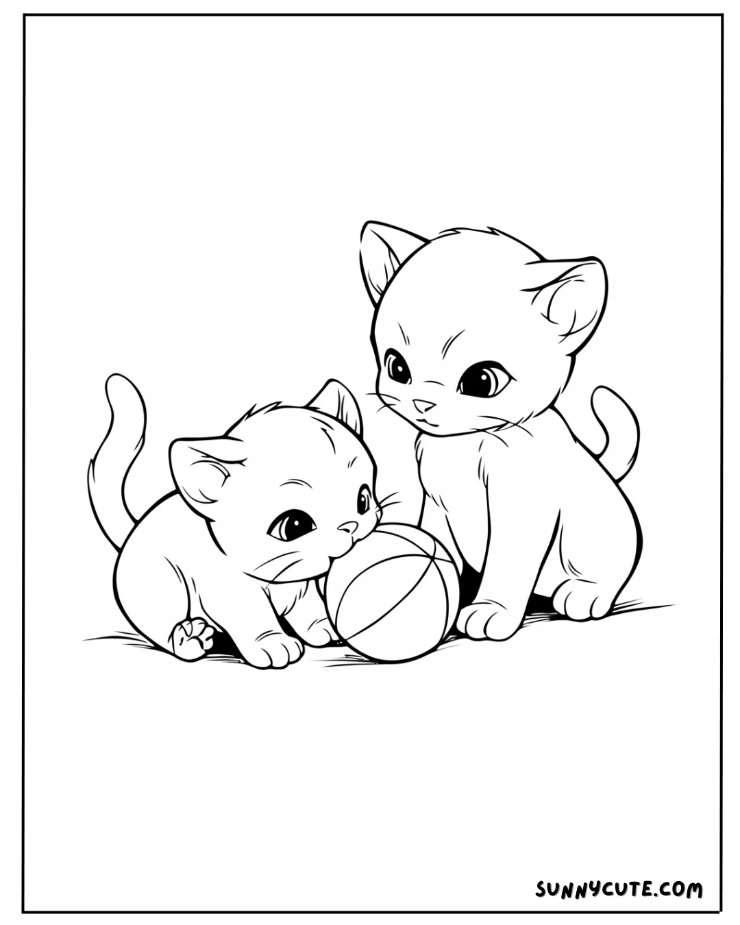 Kawaii Kitten Coloring Pages picture 1 of 14