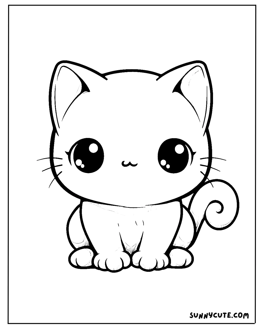 Kawaii Kitten Coloring Pages picture 2 of 14