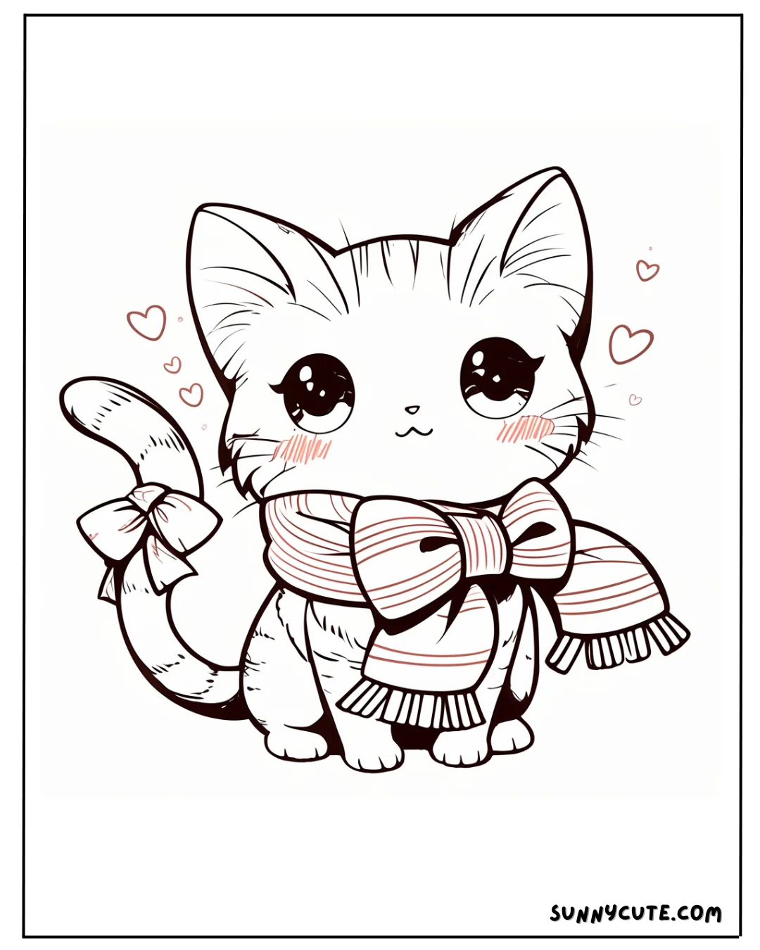 Kawaii Kitten Coloring Pages picture 4 of 14