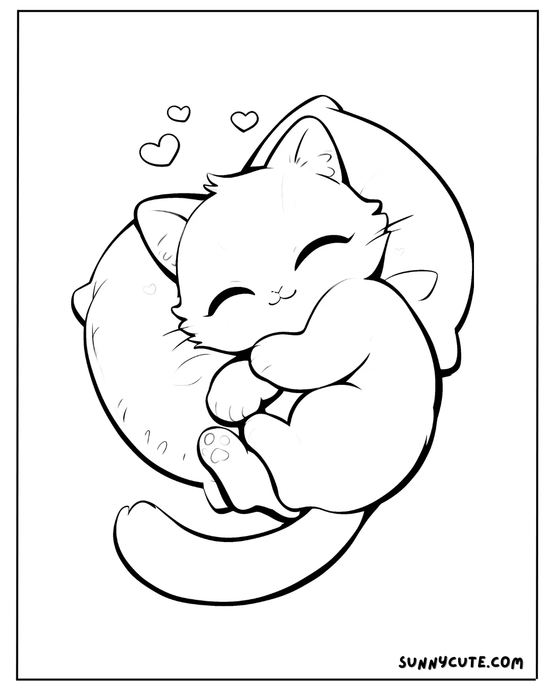 Kawaii Kitten Coloring Pages picture 5 of 14