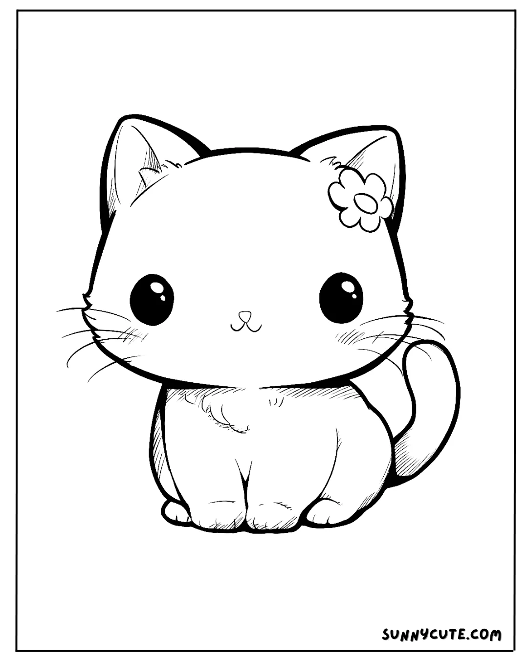 Kawaii Kitten Coloring Pages picture 8 of 14