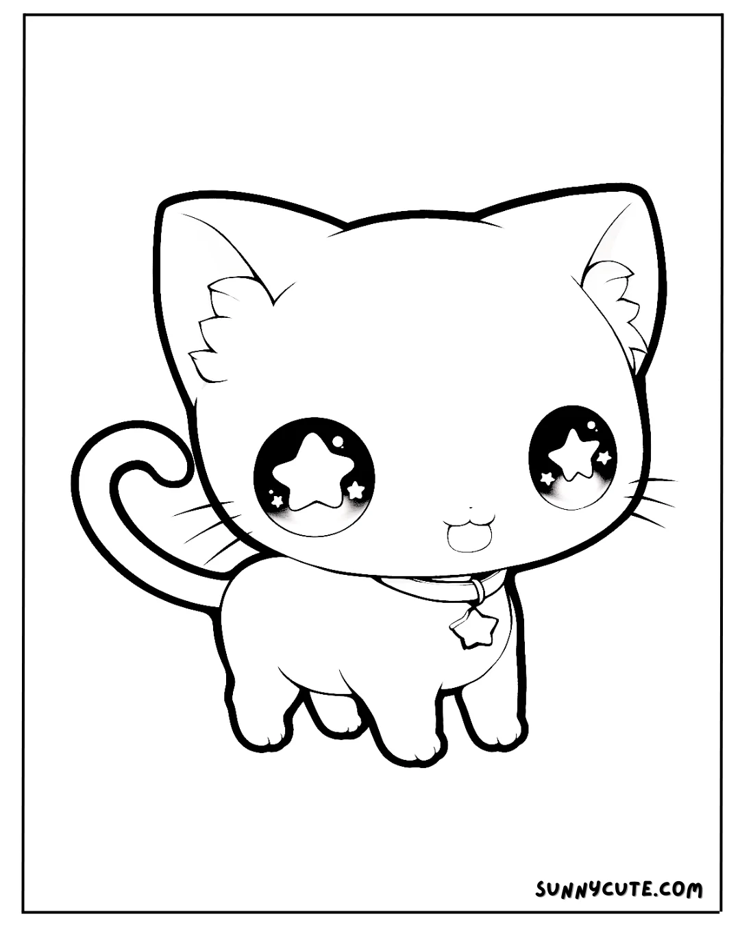 Kawaii Kitten Coloring Pages picture 9 of 14