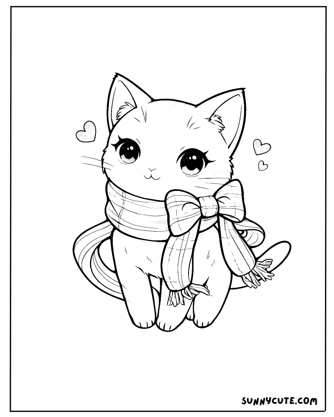 Kawaii Kitten Coloring Pages picture 10 of 14