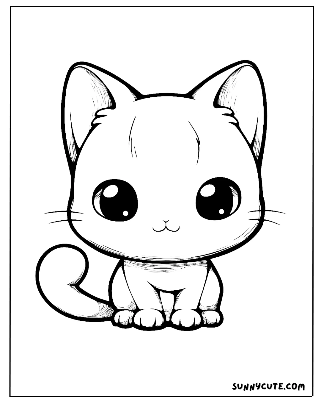 Kawaii Kitten Coloring Pages picture 12 of 14