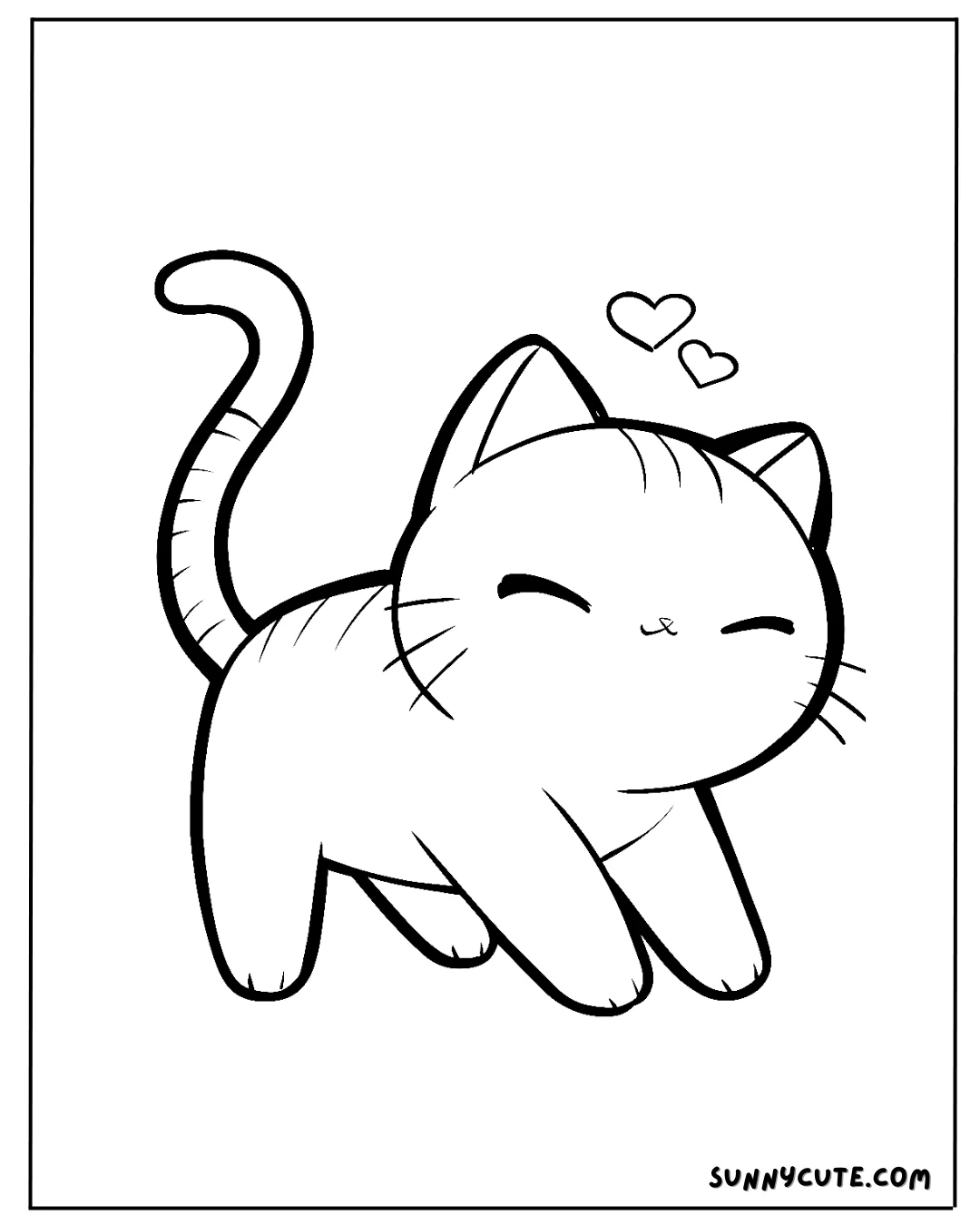 Kawaii Kitten Coloring Pages picture 13 of 14