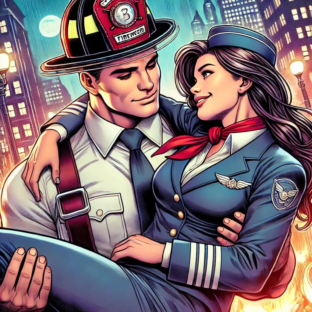 Firefighter and flight attendant romance (different styles) picture 3 of 4