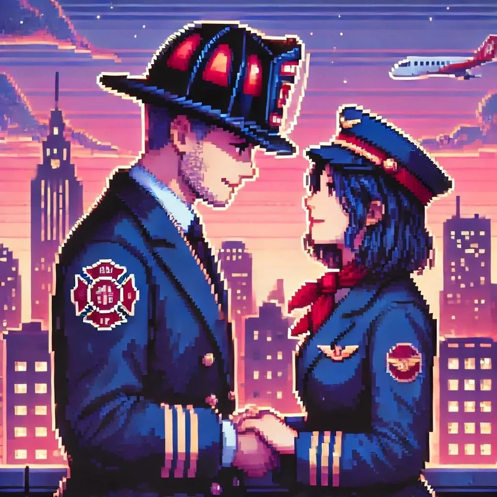 Firefighter and flight attendant romance (different styles) picture 4 of 4