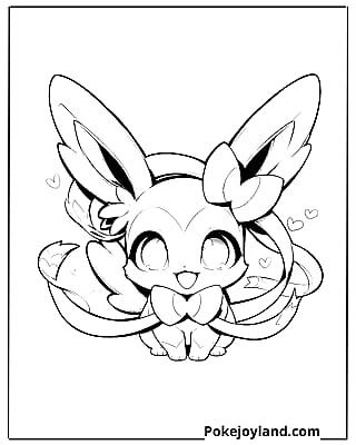 Kawaii Sylveon Coloring Pages'