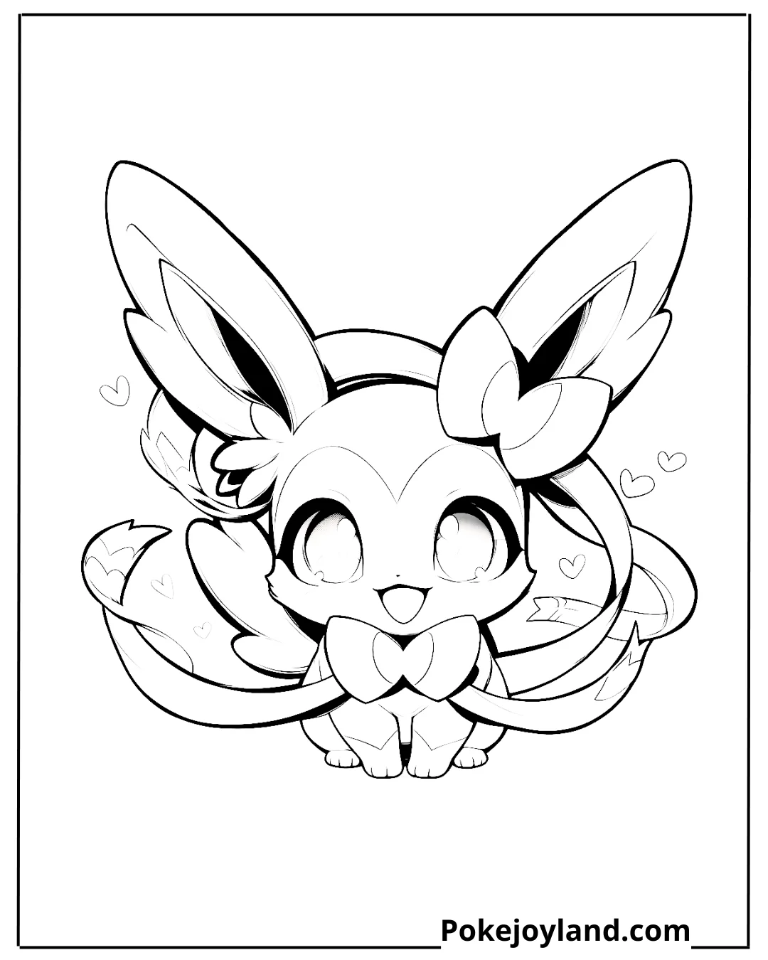 Kawaii Sylveon Coloring Pages picture 1 of 9