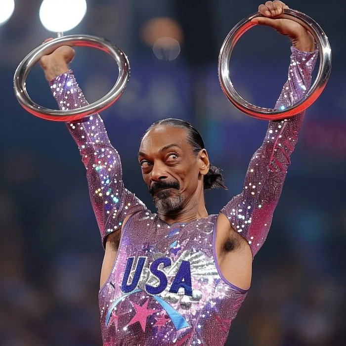 Snoop Dogg competing in Olympic gymnastics in various events picture 1 of 11