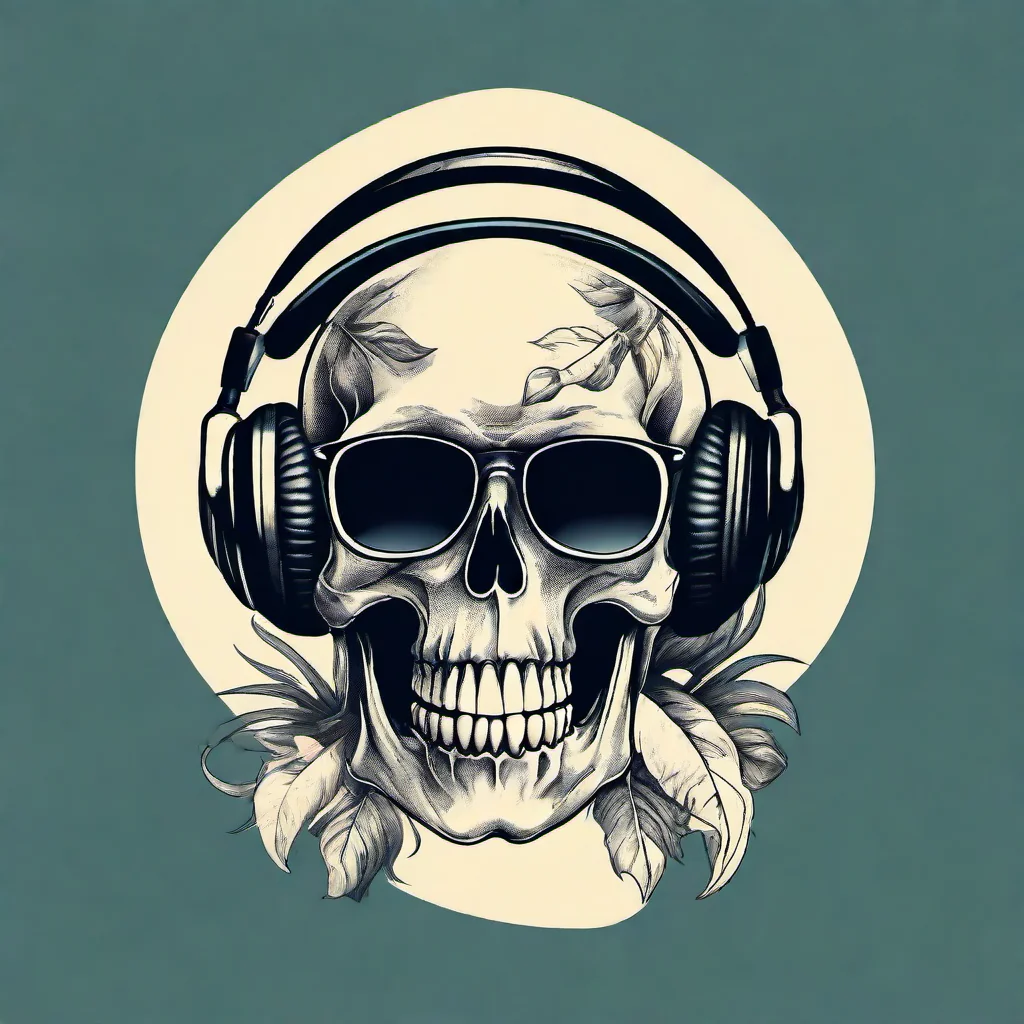 Check out these skull with headphones ai tattoo designs — what do you think? picture 1 of 2